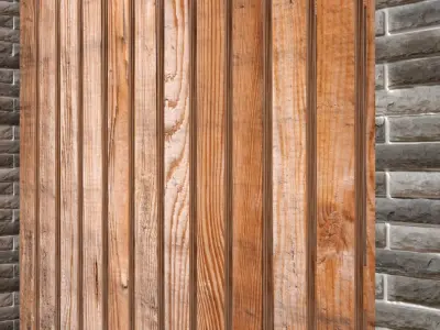 wooden fence Low-poly 3D model