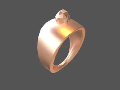 Gem Simple Ring v1 003 Low-poly 3D model