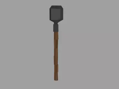 Low-Poly Stylized Shovel Game Ready Low-poly 3D model