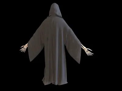 Reaper cloak with skeletons Low-poly 3D model