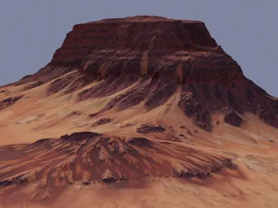 High detail sandstone mountain 3D model