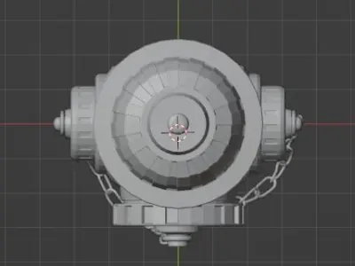 Hydrant fire with chain 3D model