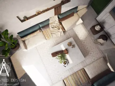 traditional majlis - Living room Low-poly 3D model