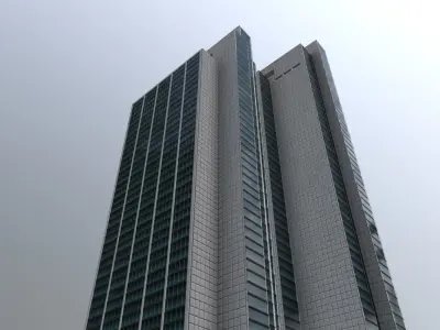 Hamburg Radisson Blu Hotel Low-poly 3D model