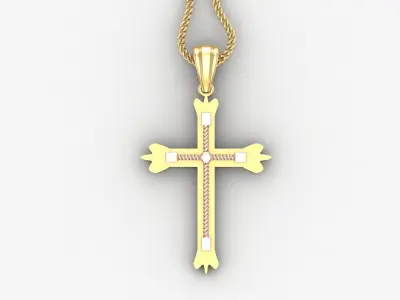 High Cross Pendant Light Gold 18K 4CP088 3D print model