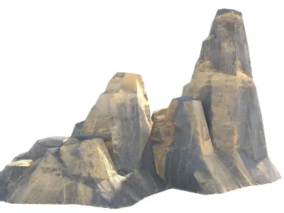 sand dune cliff  Low-poly 3D model