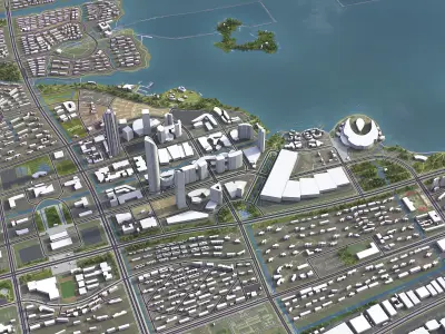 Suzhou - 3D City Model Low-poly 3D model