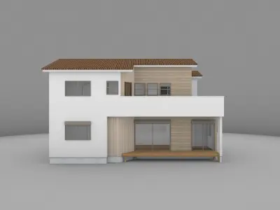House model for background 32 Low-poly 3D model