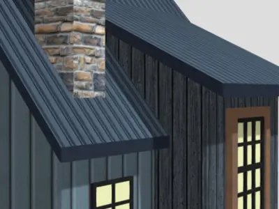 American Style Cottage - Town House Model Low-poly 3D model