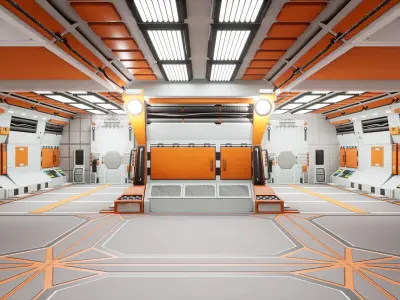 SciFi Modular Level Low-poly 3D model