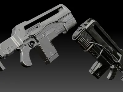 alien romulus inspired pulse rifle 3D print model