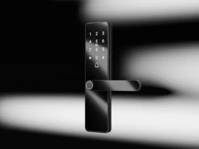 modern smart handle doors Low-poly 3D model