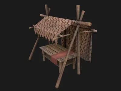 Medieval Market Tent Low-poly 3D model