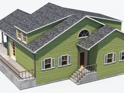 Residential House 5 Low-poly 3D model