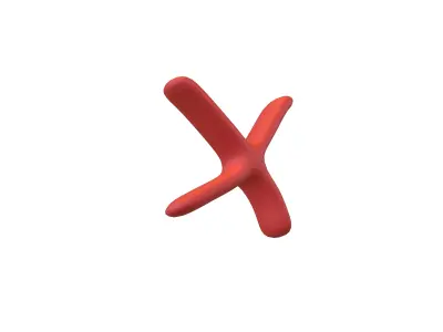 Suzhou Numerals Four V1 002 Low-poly 3D model