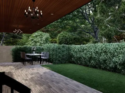 3D Exterior Scene 3D model design garden and landscape 3D 3D model
