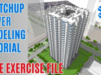 Model an Apartment Building in Sketchup Tutorial Free 3D model