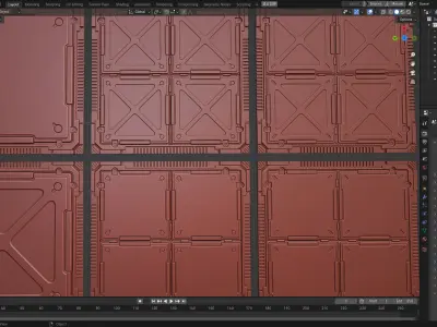 Sci-fi style interior ground deck high model PBR 3D model