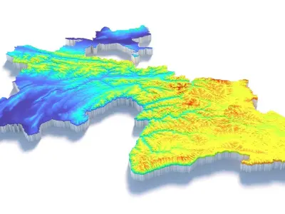 Tajikistan Terrain Country 3D model