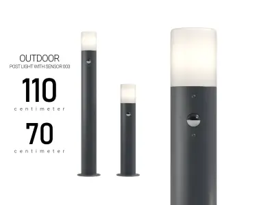 Outdoor Post Light with Sensor 3D model