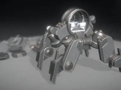 Futuristic Terrain Walker Basic Version 1 Rigged and Animated Low-poly 3D model