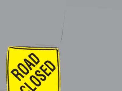Road Closed Sign Low-poly 3D model