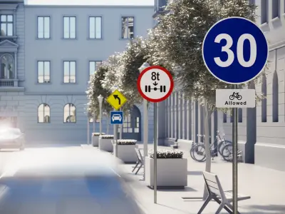 Vertical road signs 3D model