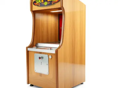 Vibrant SkeeBall Machine Wooden Exterior model pack Low-poly 3D model