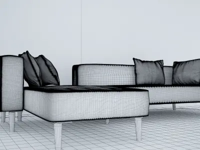 Sofa set - Interior Furniture 01 3D model