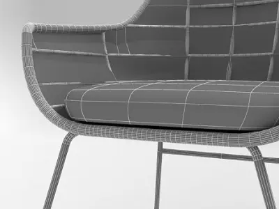 Crinoline C2PF Armchair BeB Free 3D model