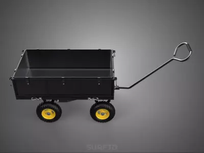 GARDEN STEEL MESH TRAY WHEELBARROW DUMP WAGON CART TROLLEY CARGO 3D model