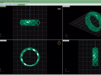 Segmented Dome  gold ring  3D print model