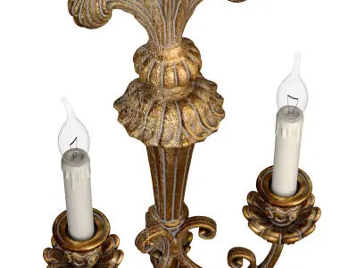 Bronze Sconce in Classic Style Romantic Wall Light Candlestick 3D model