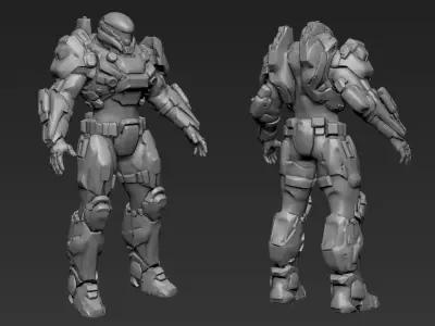Sci-Fi Military Armour Basemesh 003 3D model