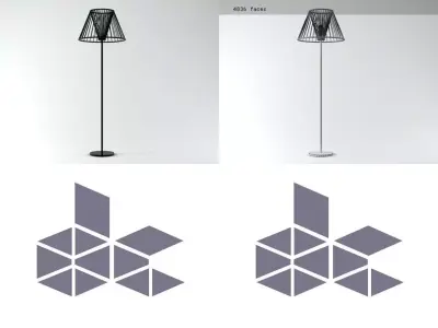 Filo floor lamp with two different logos 3D model