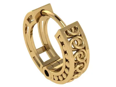 54 Plain Gold Hoops Earrings 3dm STL model Pack 3D print model