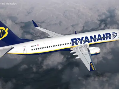  Ryanair Boeing 737-900 with Interior Rigged for Cinema 4D 