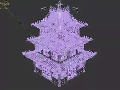 Ancient Chinese Architecture - Tower 32 3D model