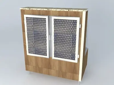 Kit-804 Hot Desk Exhibitor Curved 2 doors by: Alex Marques Free 3D model