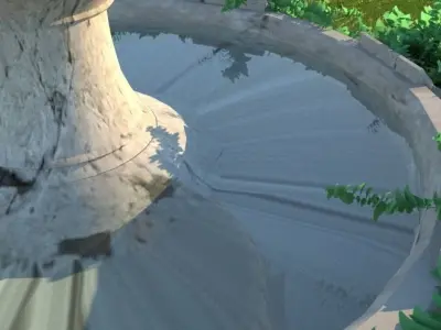 Fountain Model in grass 3D print model