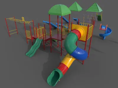 PBR Playground Outdoor Jungle Gym 17 Low-poly 3D model