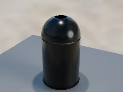 Dome Top Metalic Small Trash Can Low-poly 3D model
