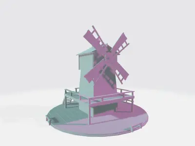 Wild west windmill 3D print model
