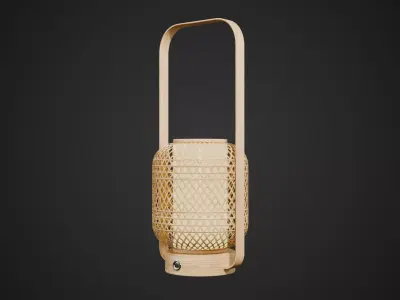 Bamboo Boho Table Lamp Low-poly 3D model