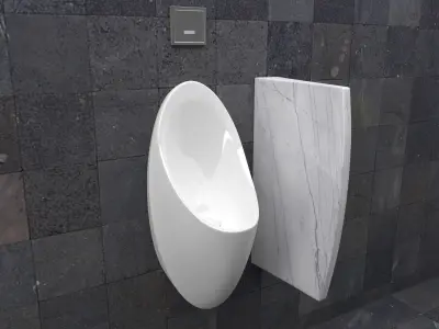 Collection Urinal 1 on wall 3D Model Pack