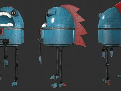 Silly Robot Low-poly 3D model