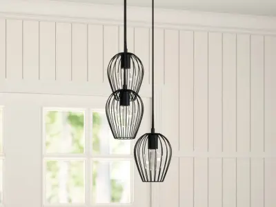 Erwon Light Black Cluster Pendant 3D model