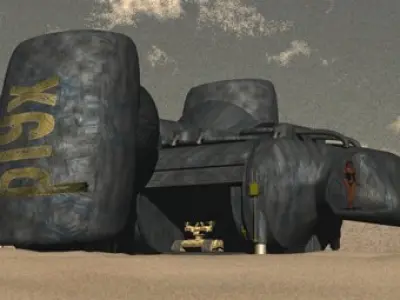 spaceTrans spacecraft with propeller 3D model