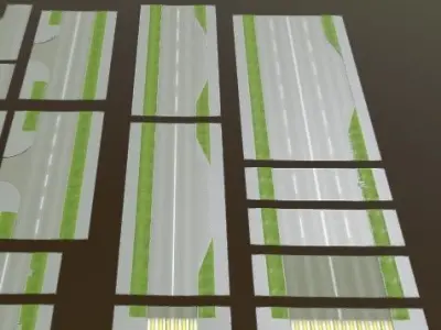 Large Modular Pack of Russian Roads  Low-poly 3D model