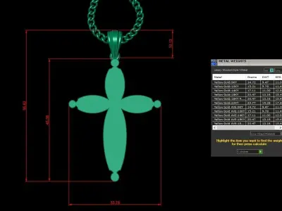 Light Gold 18K Cross Pendant 1CP078 3D print model